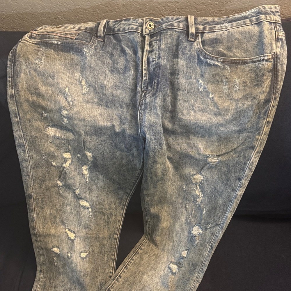 Cult of Individuality Light Blue Distressed Jeans